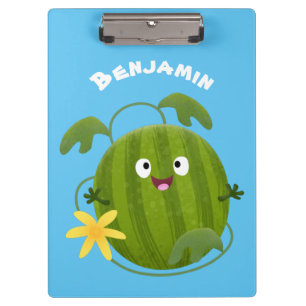 Carpeta De Pinza Personalizado de la sandía sonriente alegre