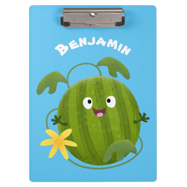 Carpeta De Pinza Personalizado de la sandía sonriente alegre (Anverso)