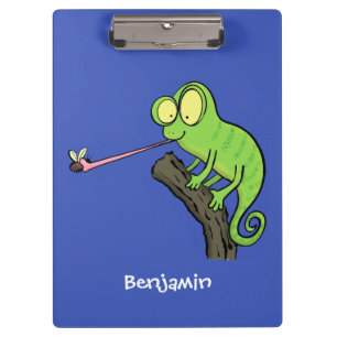 Carpeta De Pinza Personalizado de lagarto de camaleón verde lindo