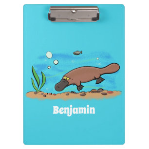 Carpeta De Pinza Personalizado de natación de Platypus Cute
