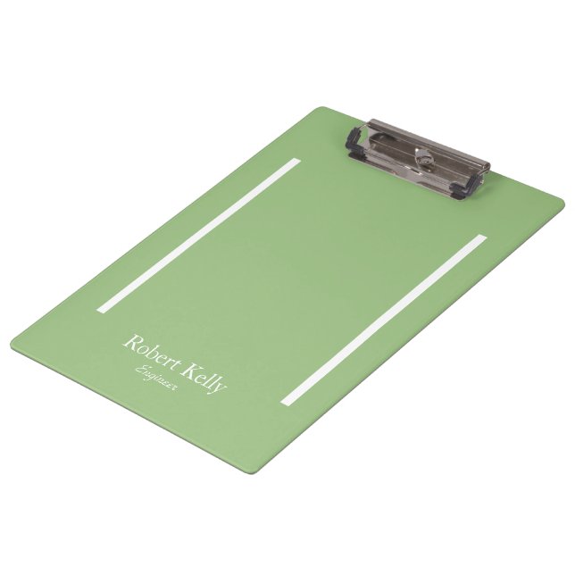 Carpeta De Pinza Personalizado de negocios sage líneas verdes y bla (Angular)