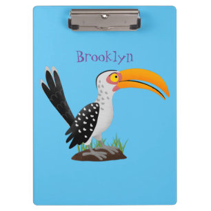 Carpeta De Pinza Personalizado de pájaro safari de buey amarillo di