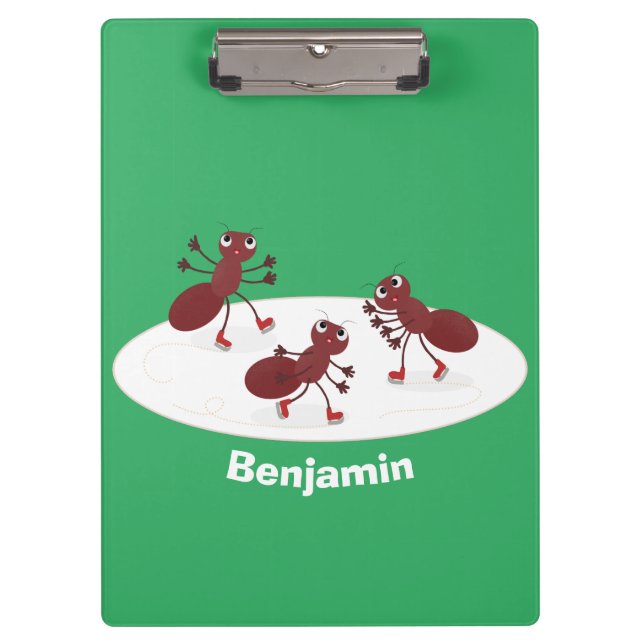 Carpeta De Pinza Personalizado de patinaje sobre hielo de hormigas  (Anverso)