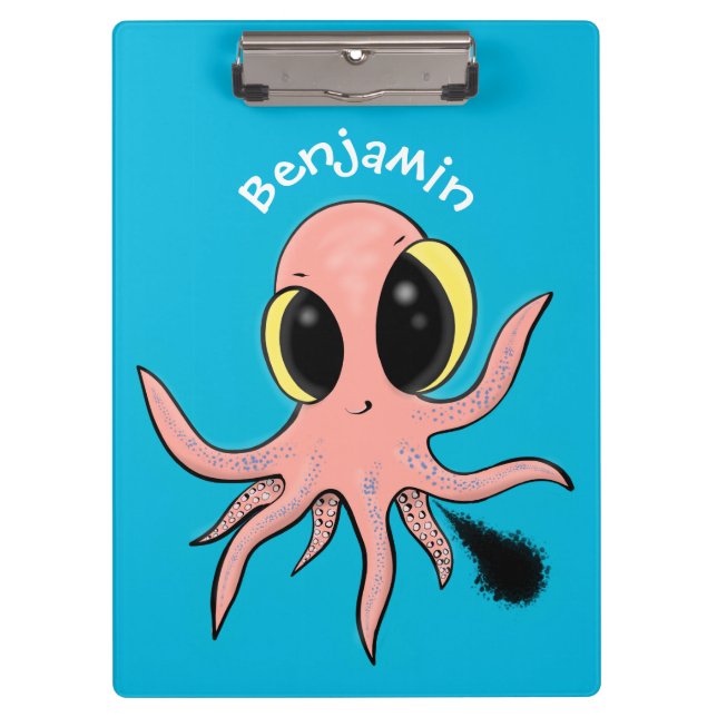 Carpeta De Pinza Personalizado de pulpo para bebés, dulce y descara (Anverso)