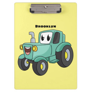 Carpeta De Pinza Personalizado de tractores verde feliz