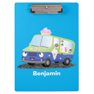 Carpeta De Pinza Personalizado de un camión de helados alegre