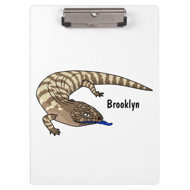 Carpeta De Pinza Personalizado del reptil de lagarto de lengua azul (Anverso)