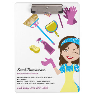 Carpeta De Pinza Personalizado del Servicio de Limpieza Lady Janito