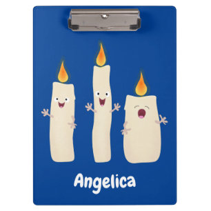 Carpeta De Pinza Personalizado del trío de velas de canto lindo