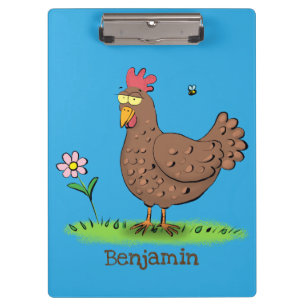 Carpeta De Pinza Personalizado divertido de pollo rústico y caprich