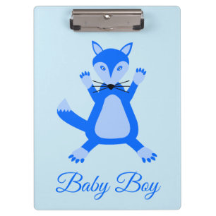 Carpeta De Pinza Personalizado Fox de Cute Blue Baby Boy