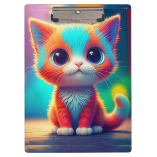 Carpeta De Pinza Personalizado gatito de color arcoiris