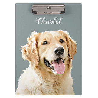 Carpeta De Pinza Personalizado Golden Retriever Dog Personalizado D