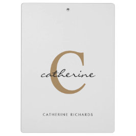 Carpeta De Pinza Personalizado gris claro simple