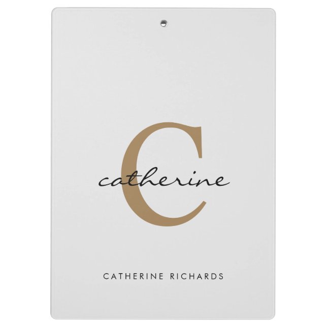 Carpeta De Pinza Personalizado gris claro simple (Reverso)