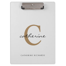 Carpeta De Pinza Personalizado gris claro simple