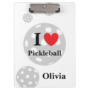 Carpeta De Pinza Personalizado "I Love Pickleball"