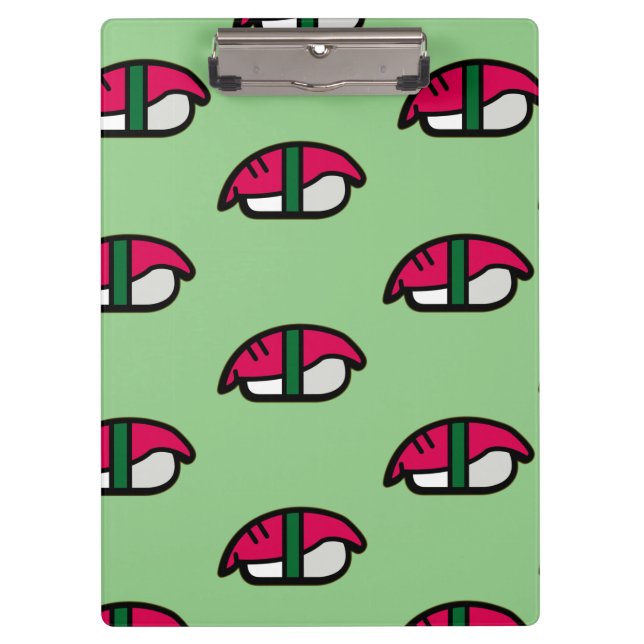 Carpeta De Pinza Personalizado Kawaii Sushi, Arroz de Pescado y Alg (Anverso)