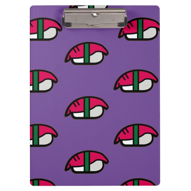 Carpeta De Pinza Personalizado Kawaii Sushi, Arroz de Pescado y Alg (Anverso)