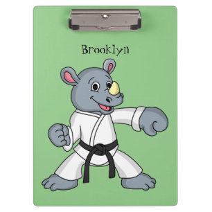 Carpeta De Pinza Personalizado lindo rhino kung fu personalizado