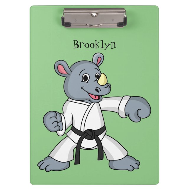 Carpeta De Pinza Personalizado lindo rhino kung fu personalizado (Anverso)