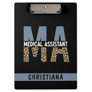Carpeta De Pinza Personalizado MAMÁES Auxiliar Médico Leopard Print