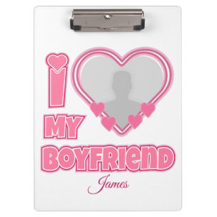 Carpeta De Pinza Personalizado Me Encanta Mi Novio - Añadir Foto Y