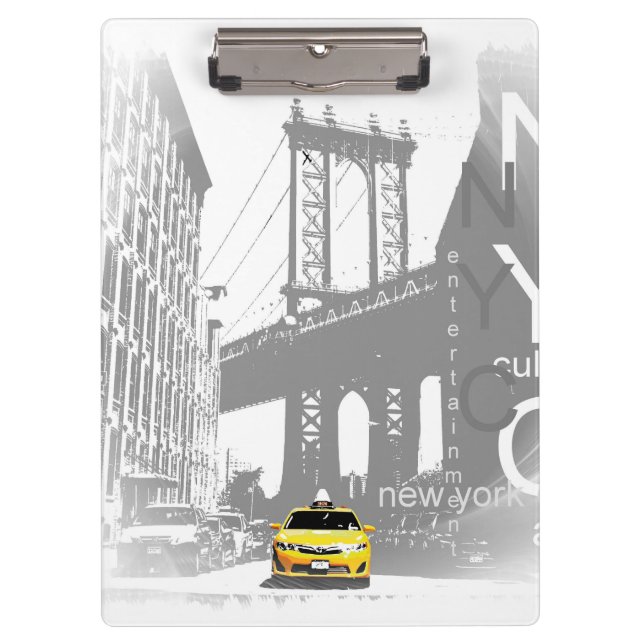 Carpeta De Pinza Personalizado Nyc Taxi Amarillo Nueva York Brookly (Anverso)