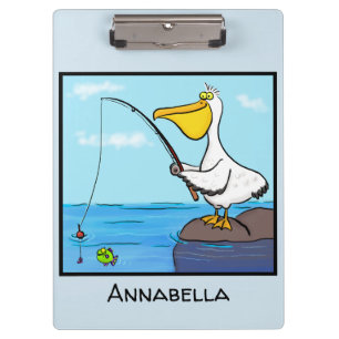 Carpeta De Pinza Personalizado pelícano de pesca divertida