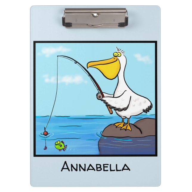 Carpeta De Pinza Personalizado pelícano de pesca divertida (Anverso)