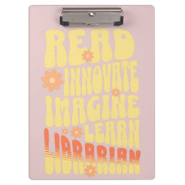 Carpeta De Pinza Personalizado Retro Biblioteca Leer, Innovar, Imag