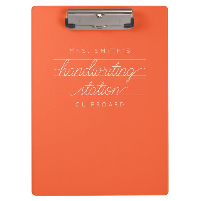 Carpeta De Pinza Personalizado Script Teacher o Student Clipboard (Anverso)