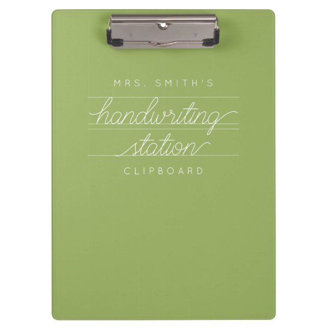 Carpeta De Pinza Personalizado Script Teacher o Student Clipboard (Anverso)