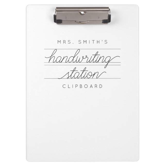 Carpeta De Pinza Personalizado Script Teacher o Student Clipboard (Anverso)
