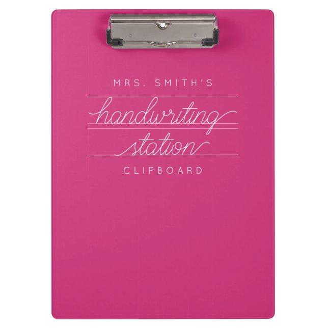 Carpeta De Pinza Personalizado Script Teacher o Student Clipboard (Anverso)