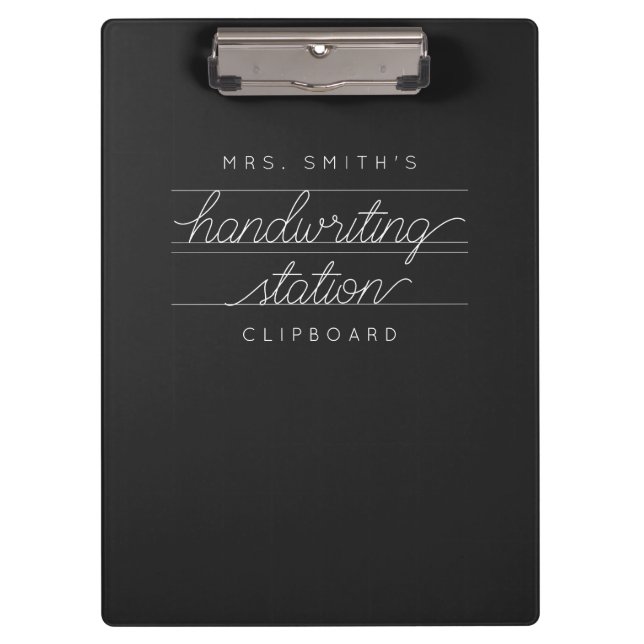Carpeta De Pinza Personalizado Script Teacher o Student Clipboard (Anverso)