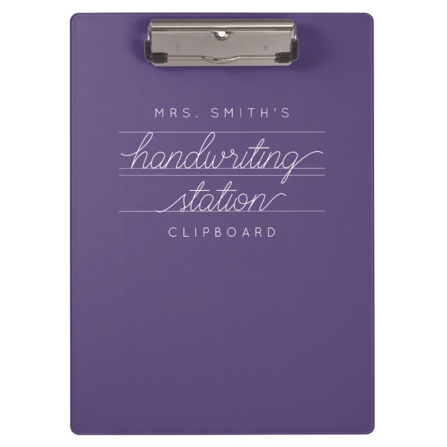 Carpeta De Pinza Personalizado Script Teacher o Student Clipboard (Anverso)
