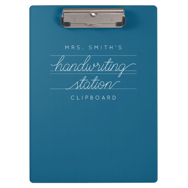 Carpeta De Pinza Personalizado Script Teacher o Student Clipboard (Anverso)