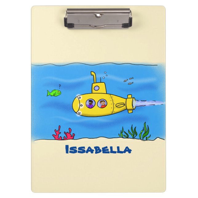 Carpeta De Pinza Personalizado submarino feliz (Anverso)