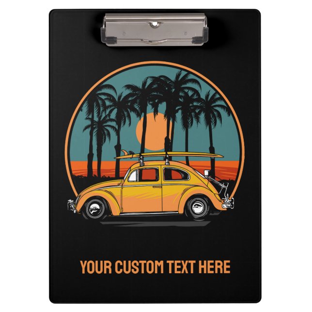Carpeta De Pinza Personalizado Texto Atardecer tropical (Anverso)