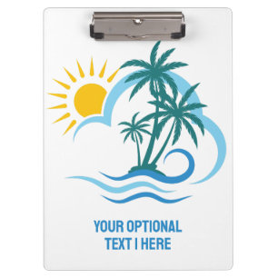 Carpeta De Pinza Personalizado Texto Islas Tropicales