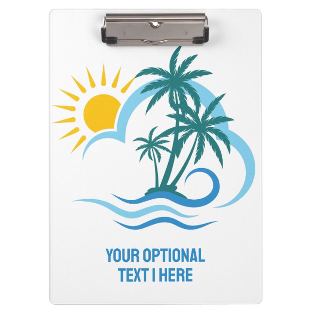 Carpeta De Pinza Personalizado Texto Islas Tropicales (Anverso)