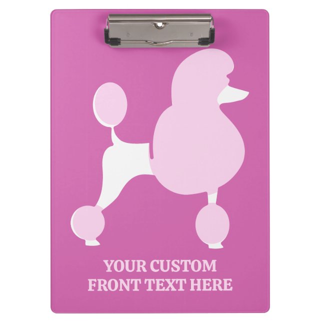 Carpeta De Pinza Personalizado Texto Pink Poodle (Anverso)