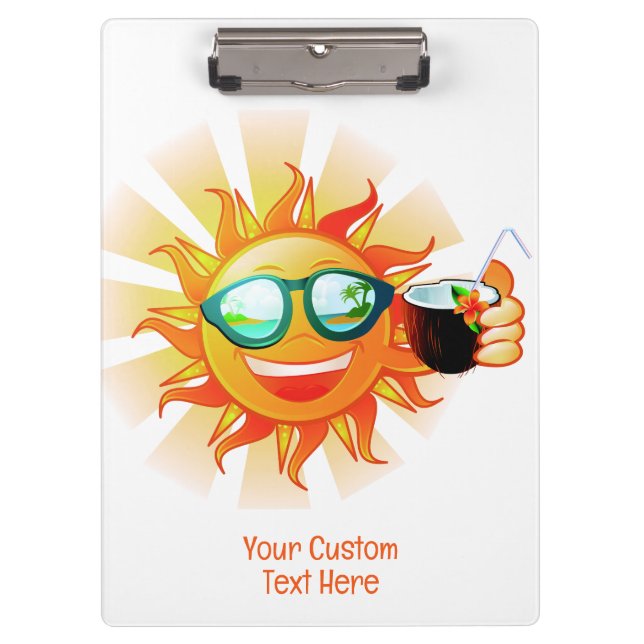 Carpeta De Pinza Personalizado Texto Sol tropical (Anverso)