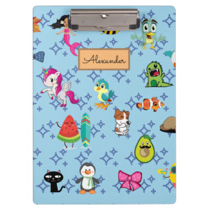 Carpeta De Pinza Personalizados brillan lindos personalizados azule