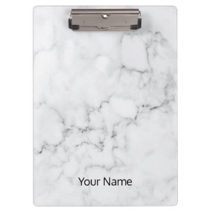 Carpeta De Pinza Personalizar de mármol blanco