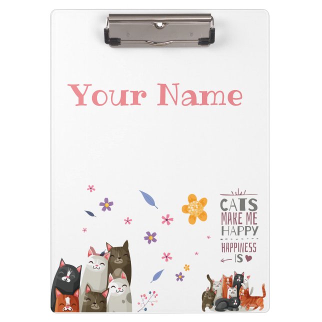 Carpeta De Pinza Personalizar gatos dulces (Anverso)