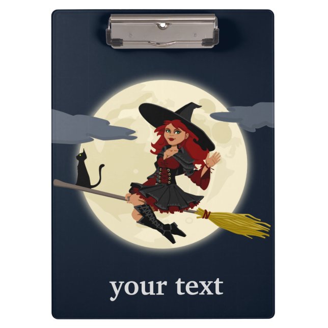 Carpeta De Pinza Personalizar Halloween Witch Design (Anverso)
