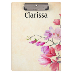 Carpeta De Pinza Personalizar la flor acuarela