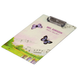 Carpeta De Pinza Personalizar, mariposas musicales gracias profesor